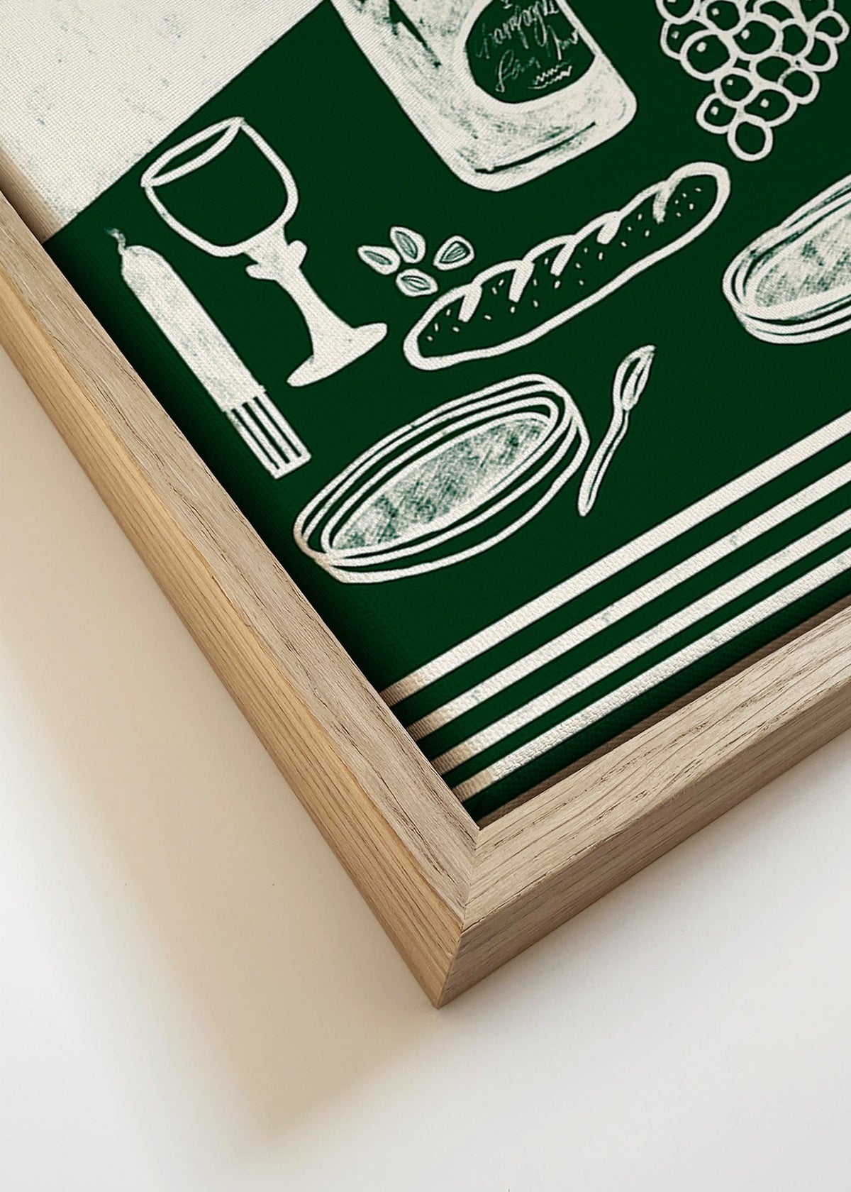 Keuken kunst: groen stilleven – Canvas detail