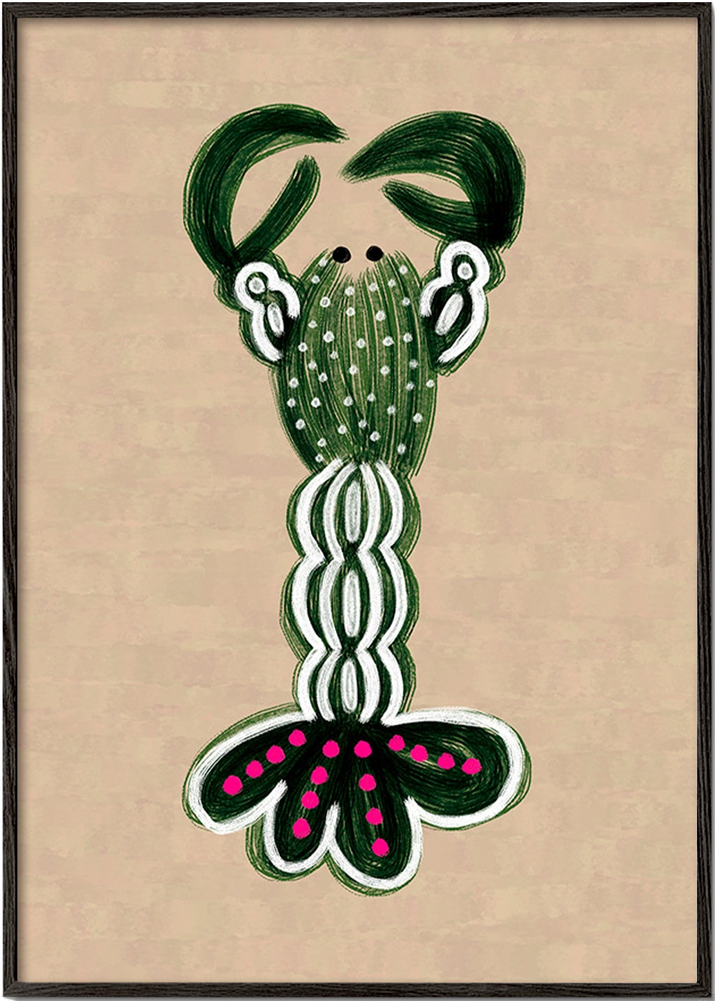 Illustratie groene kreeft – Black Frame