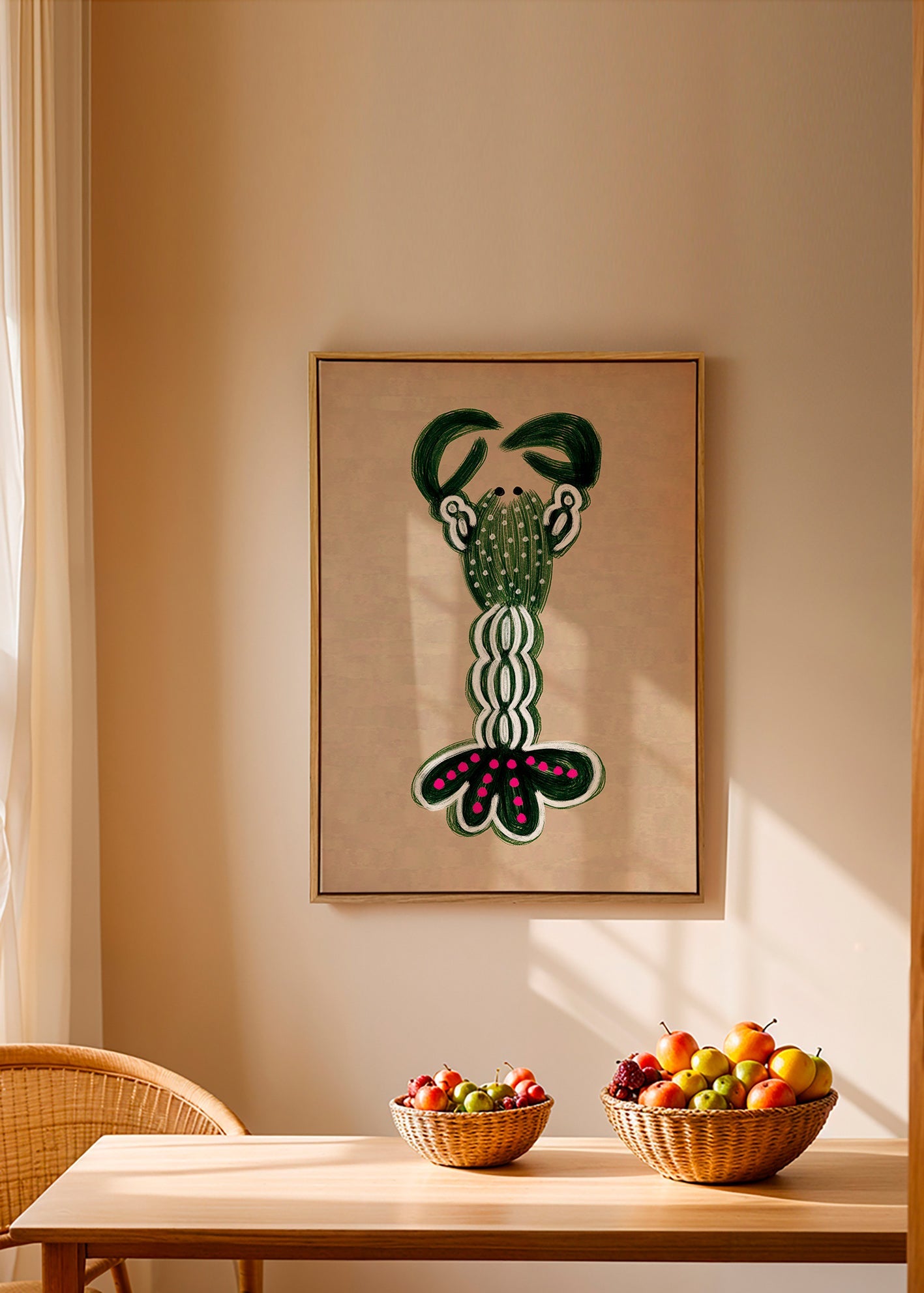 Illustratie groene kreeft – Canvas2