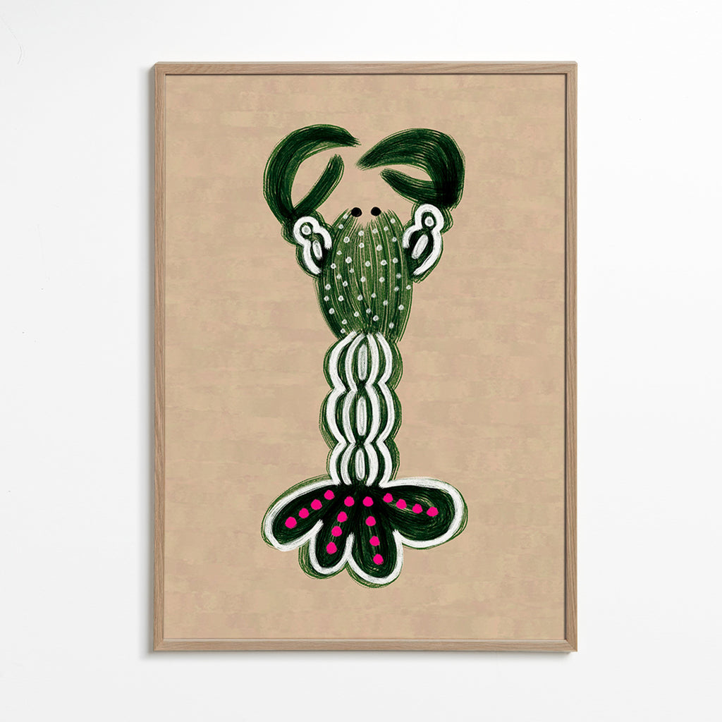 Illustratie groene kreeft – Oak Frame