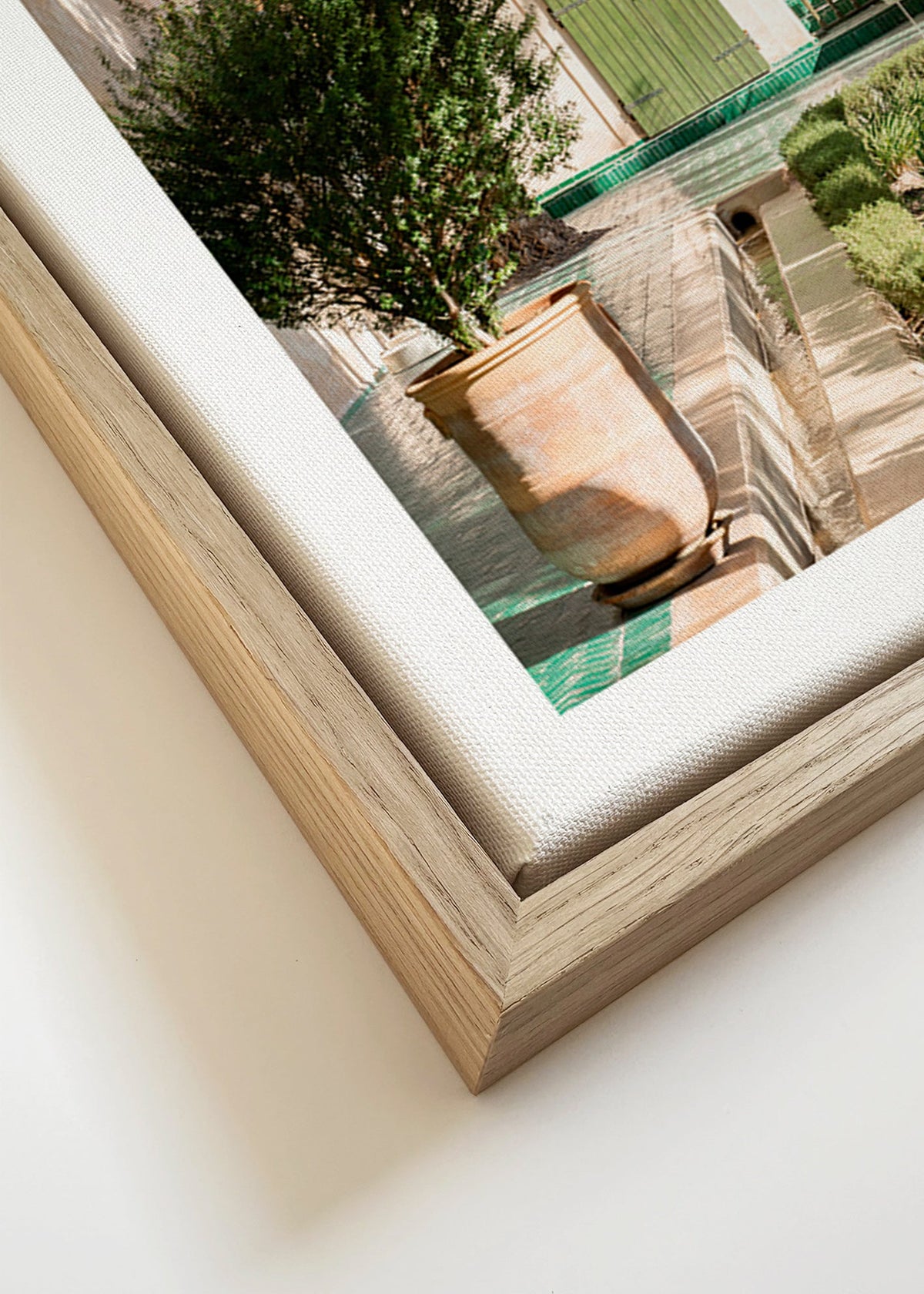 Botanische print van een mediterrane binnenplaats – Canvas detail
