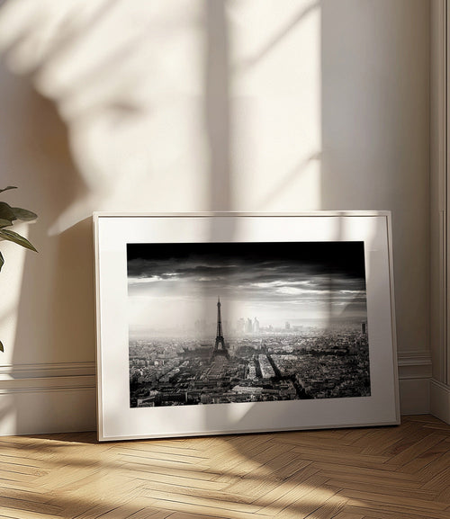 Keuken kunst: Eiffeltoren in zwart-wit stadsgezicht – Product1