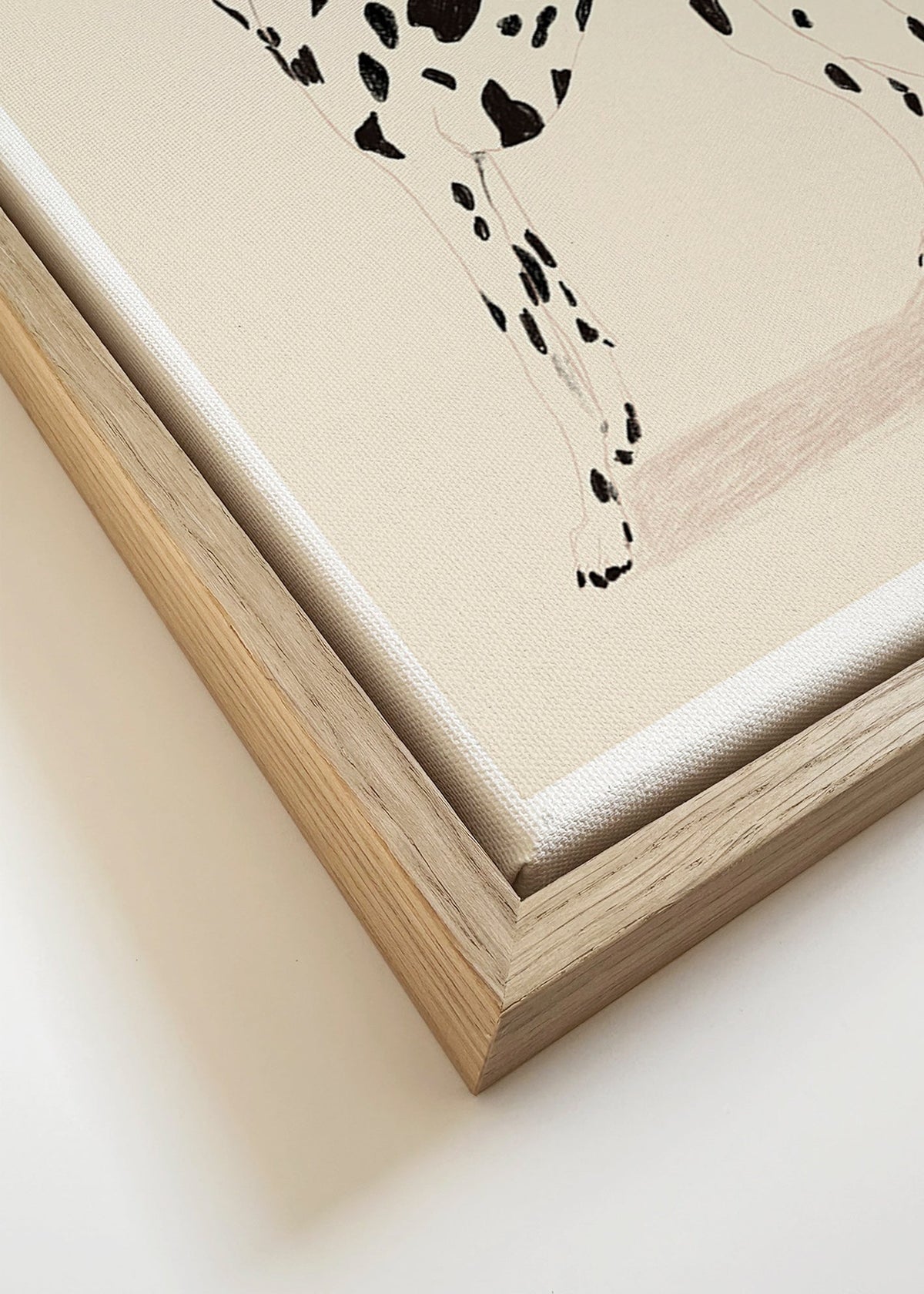 Dalmatiër lijnkunst minimalistisch – Canvas detail