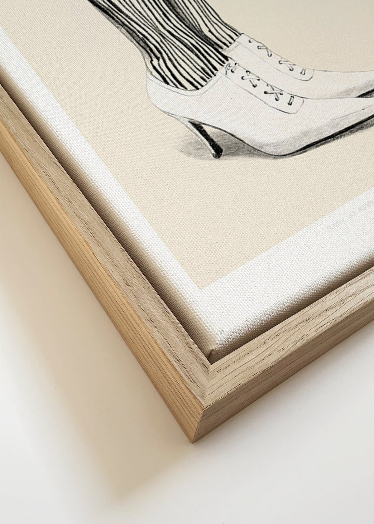Illustratie gestreepte kousen studie – Canvas detail