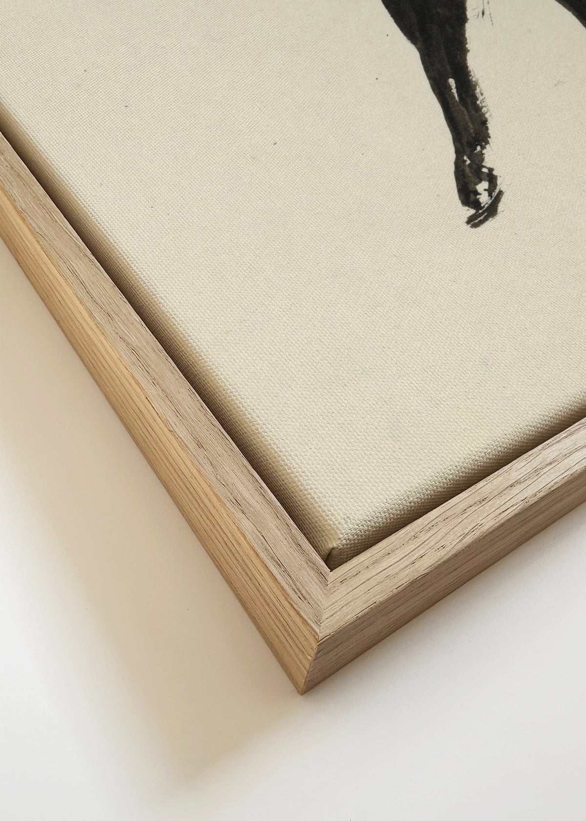 Drie Zwarte Paarden Staand Naar Links Kijkend - Framed canvas detail