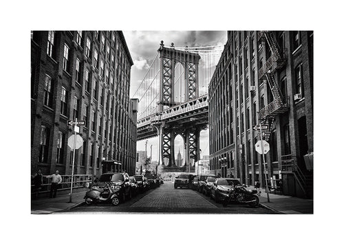 Keuken kunst: Manhattan Bridge zwart-wit