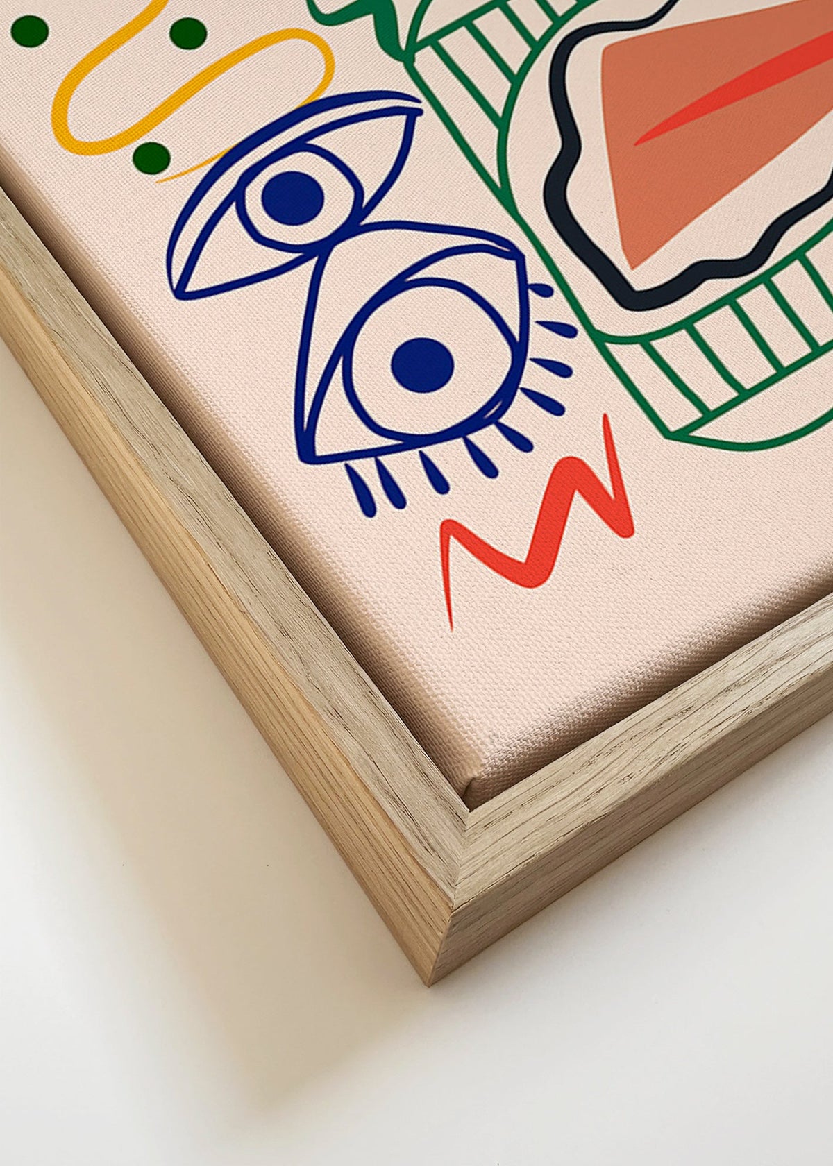 Lijnillustratie met expressieve ogen – Canvas detail