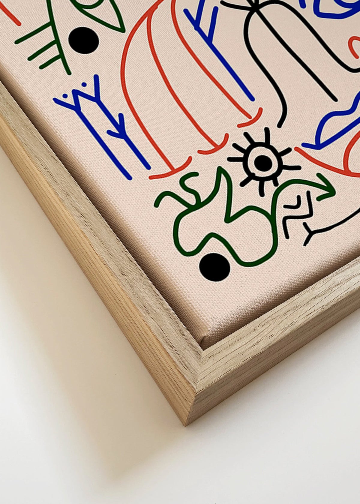 Meer kleurige lijnsymbolen illustratie – Canvas detail
