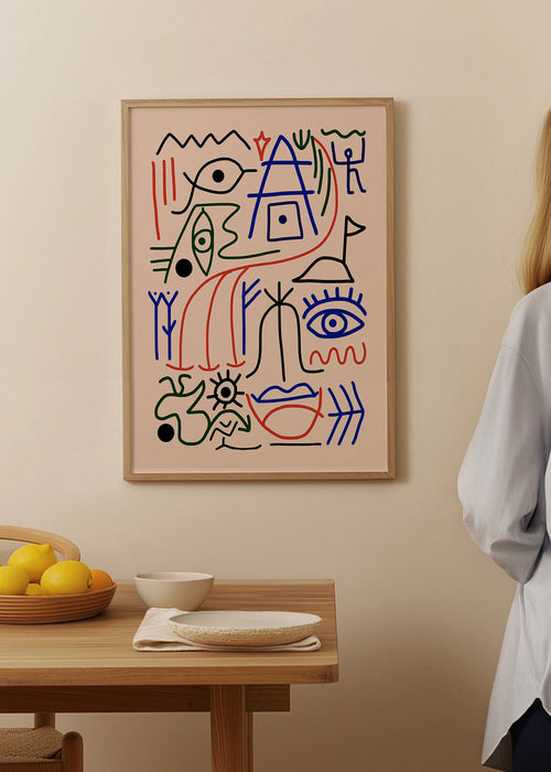 Meer kleurige lijnsymbolen illustratie – Product1