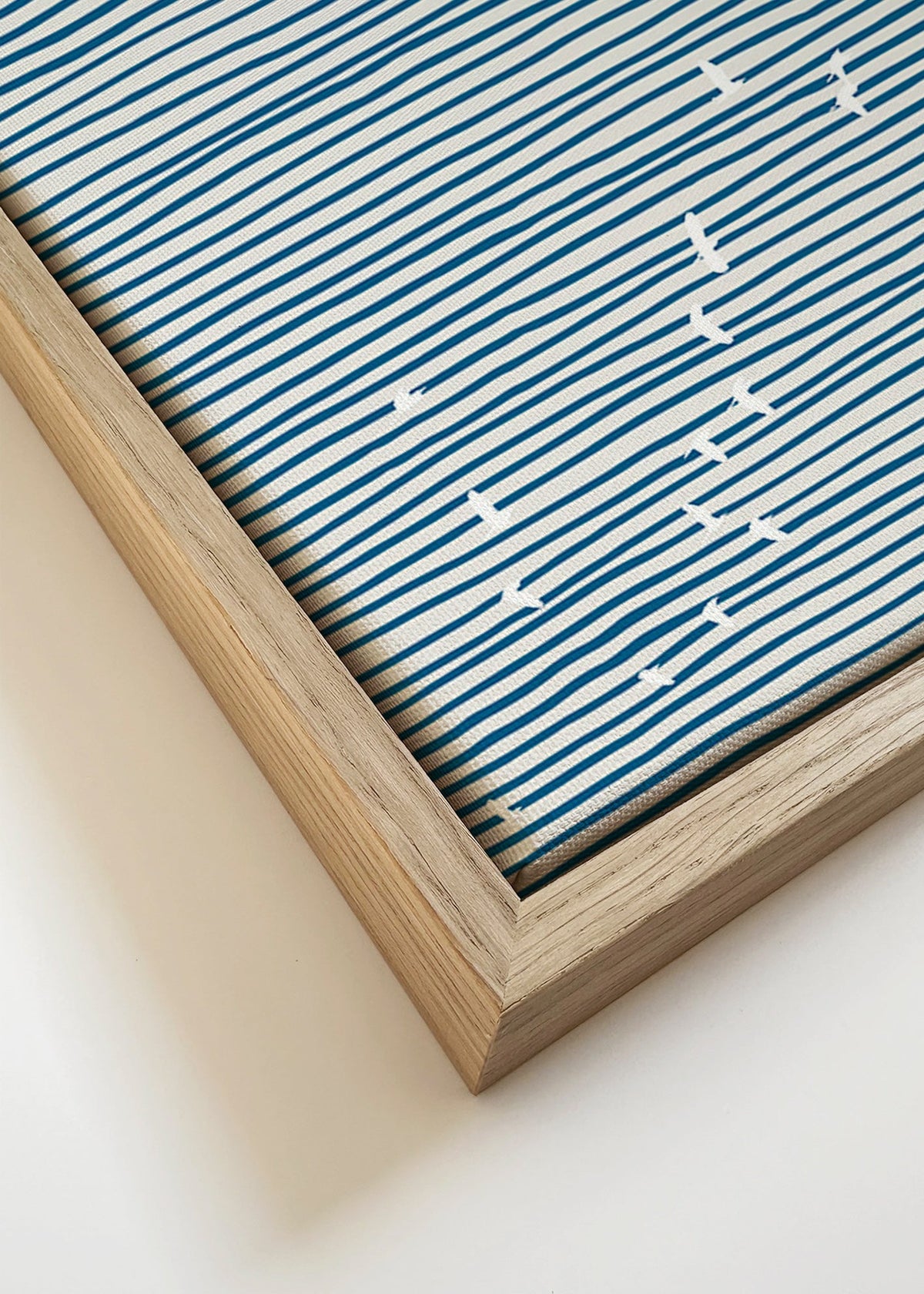 Landschapsschilderij met minimalistische zeilen – Canvas detail