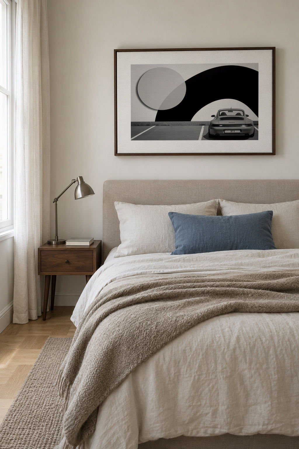 911 - Framed canvas in an interior