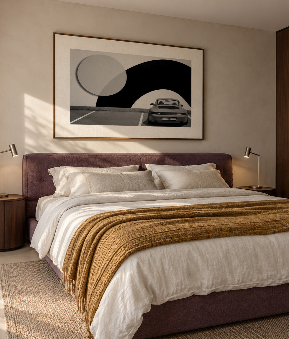 911 - Framed canvas in an interior