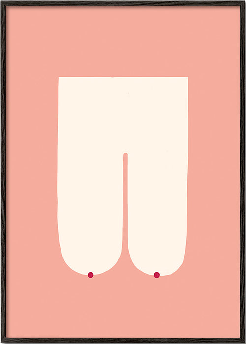 Minimalistische vrouwelijke illustratie in roze – Black Frame