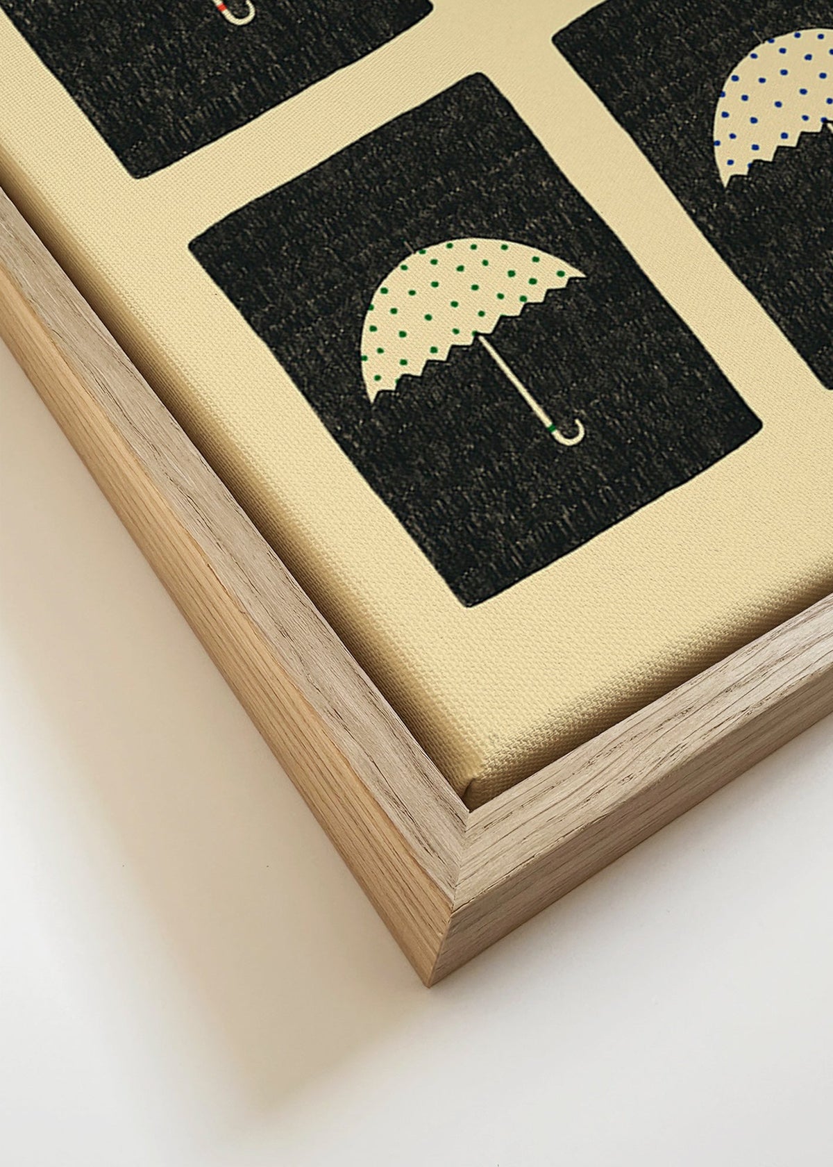 Illustratie van herhaalde paraplu's – Canvas detail