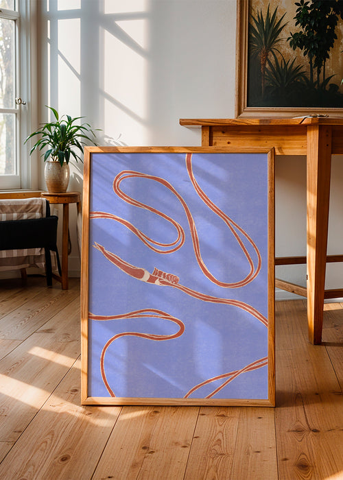 Illustratie: zwemmer met vloeiende linten – Product1