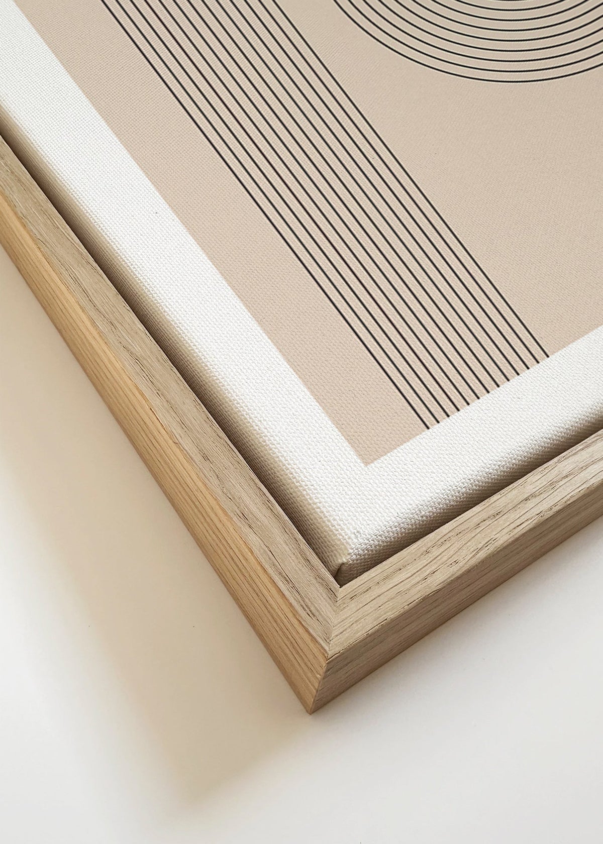 Minimalistische poster met gebogen lijnen – Canvas detail