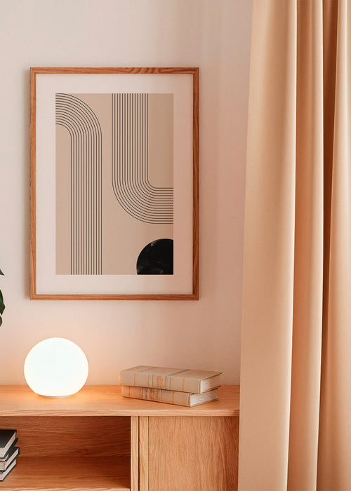Minimalistische poster met gebogen lijnen – Product1