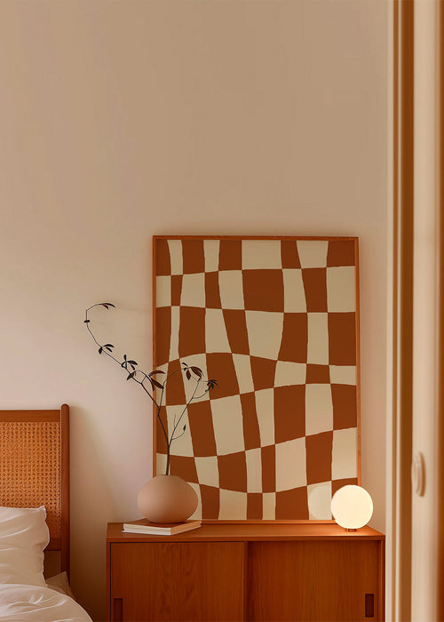 Geometrische poster met golvend dambord – Product1