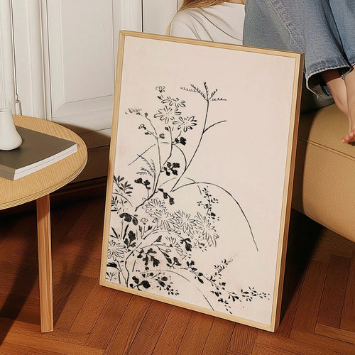 Botanische inktprint in Japanse minimalistische stijl – Product1