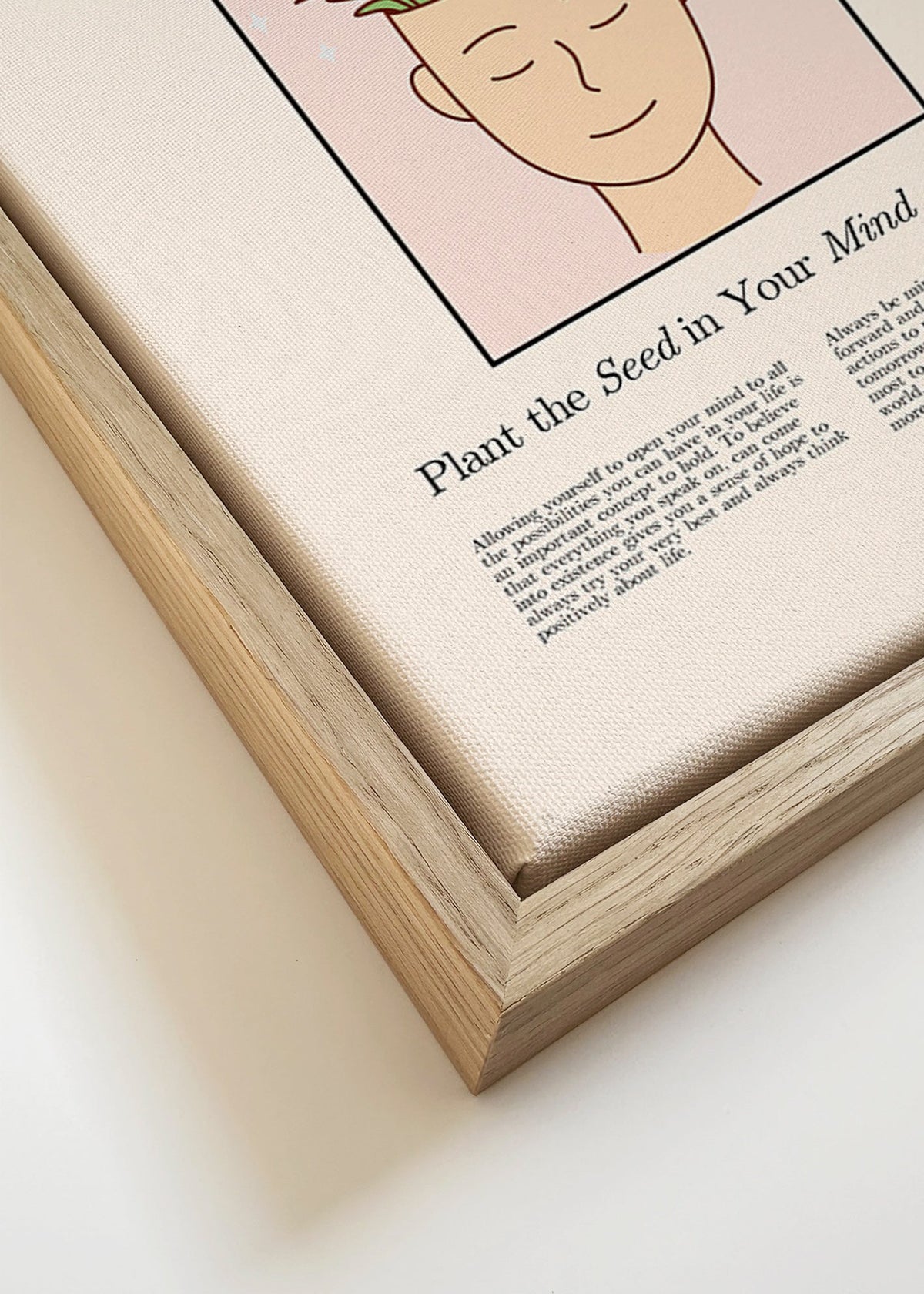 Illustratie hoofd met planten – Canvas detail