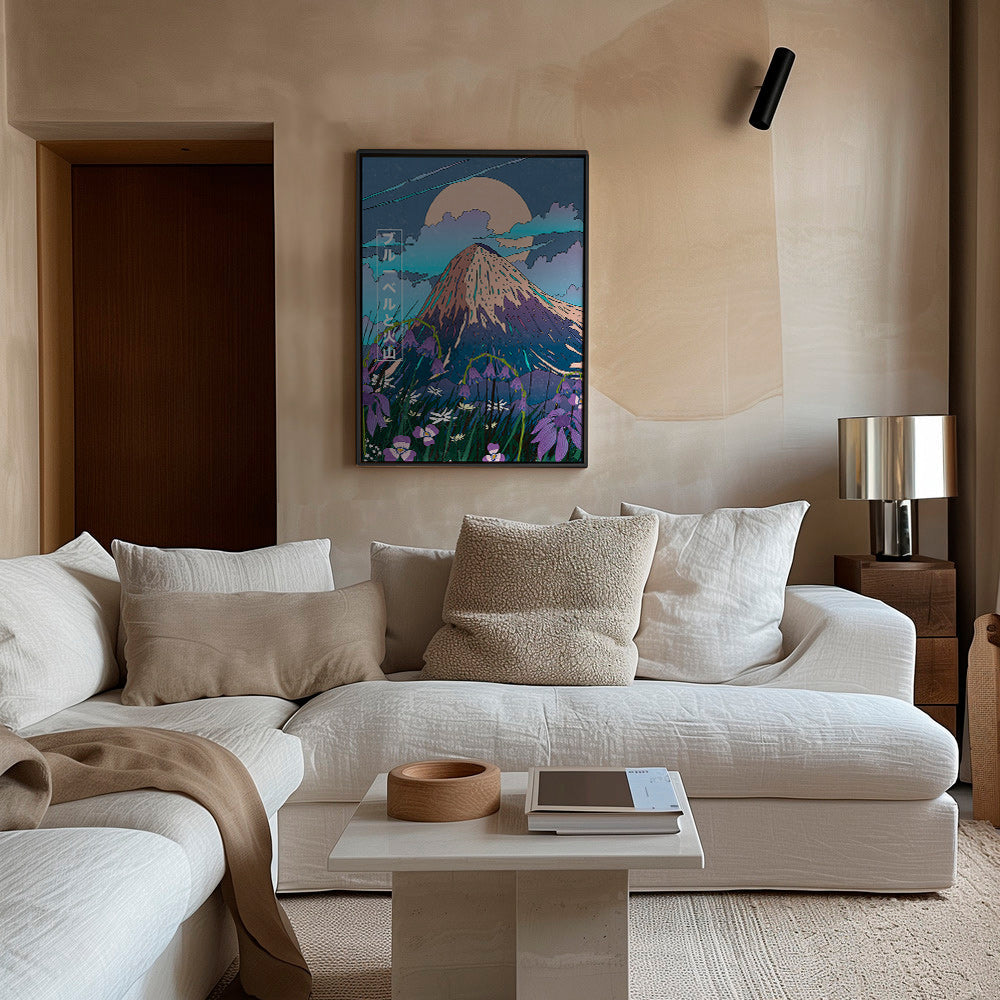 Cuadro de paisaje volcánico con campanillas – Canvas1