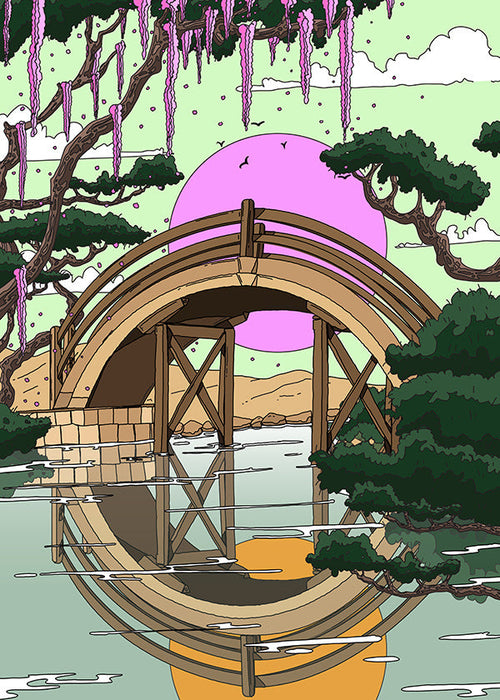 Landschap kunst: boogbrug met spiegeling
