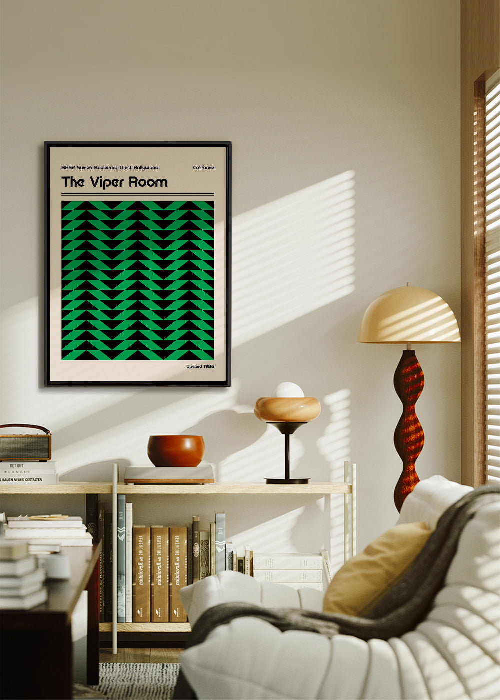 Vintage poster met groen geometrisch patroon – Canvas2