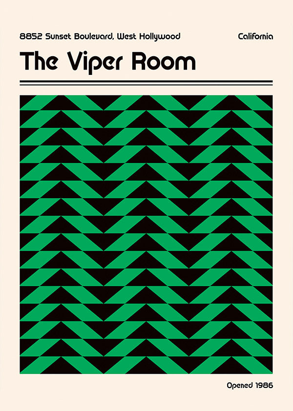 Vintage poster met groen geometrisch patroon