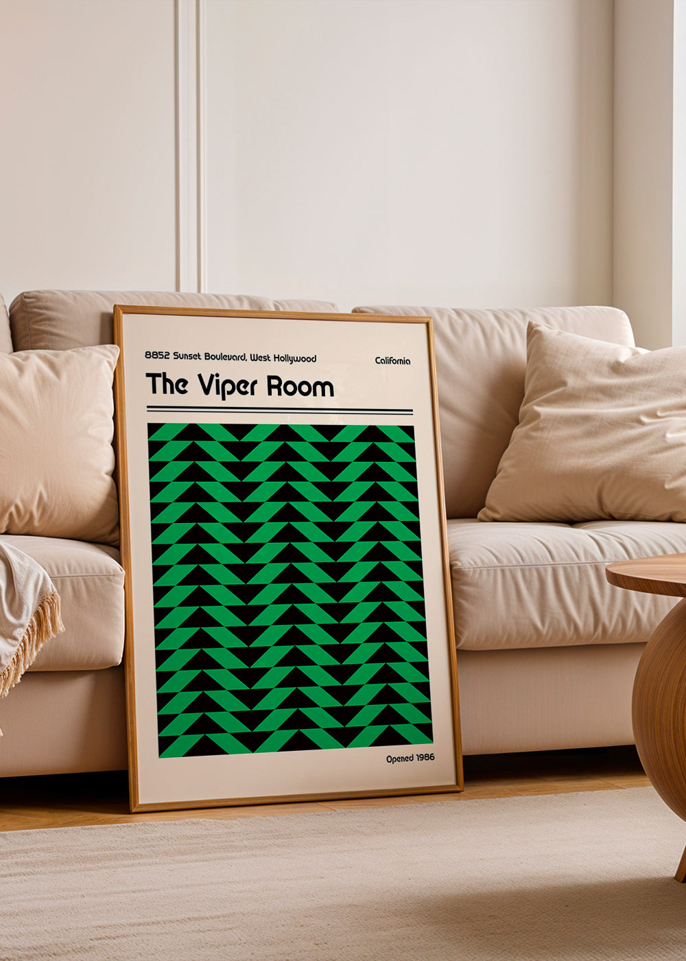 Vintage poster met groen geometrisch patroon – Product1