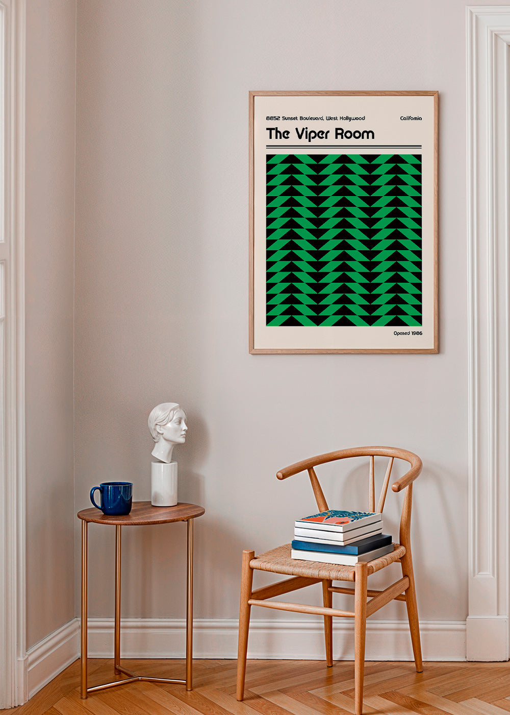 Vintage poster met groen geometrisch patroon – Product3