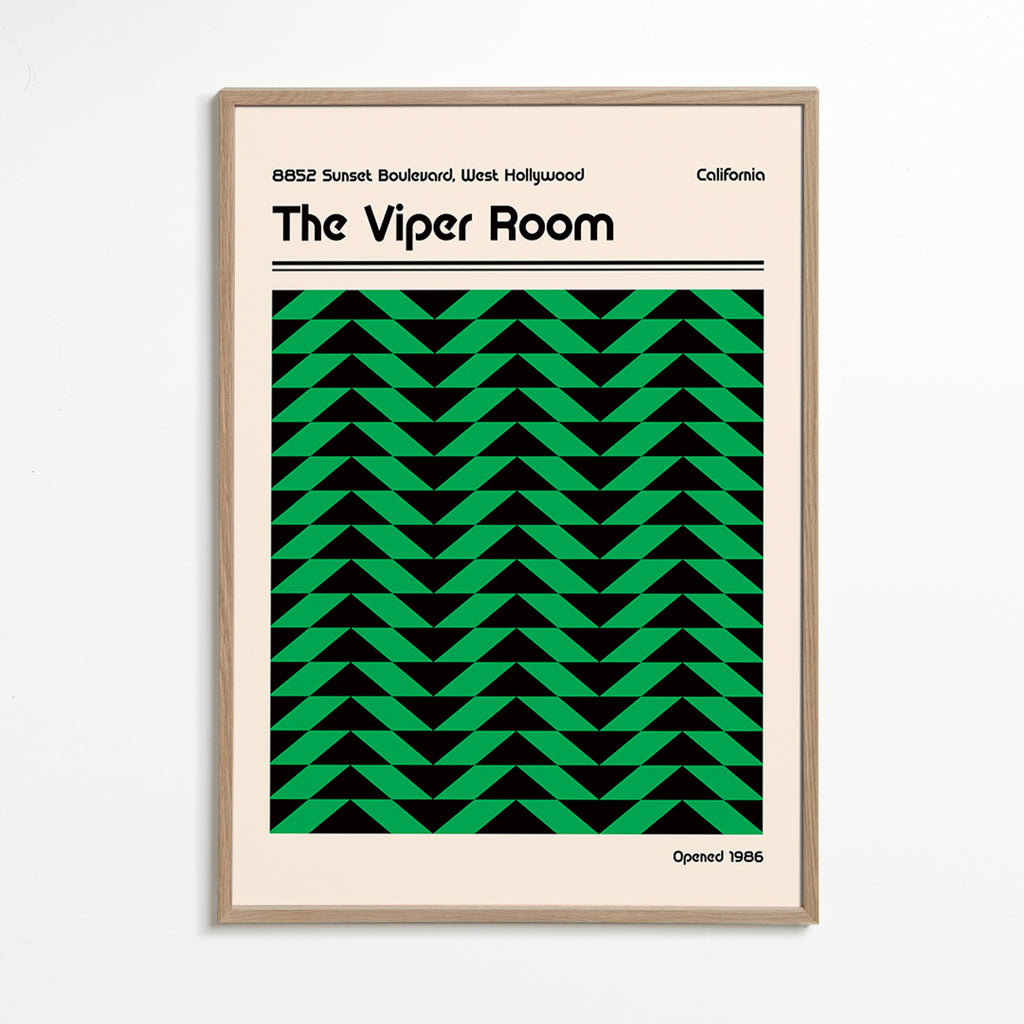 Vintage poster met groen geometrisch patroon – Oak Frame