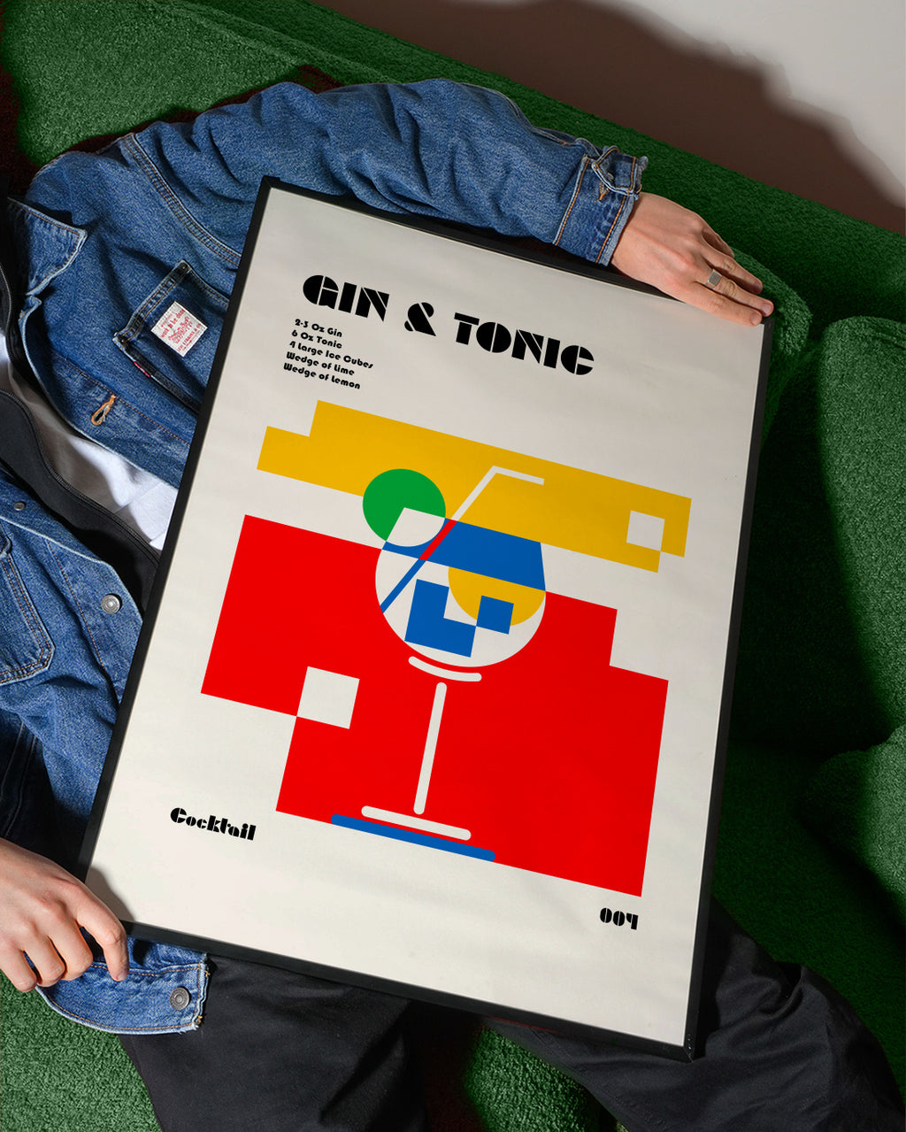 Gin a Tonic Bauhaus Cocktail - Framed poster detail