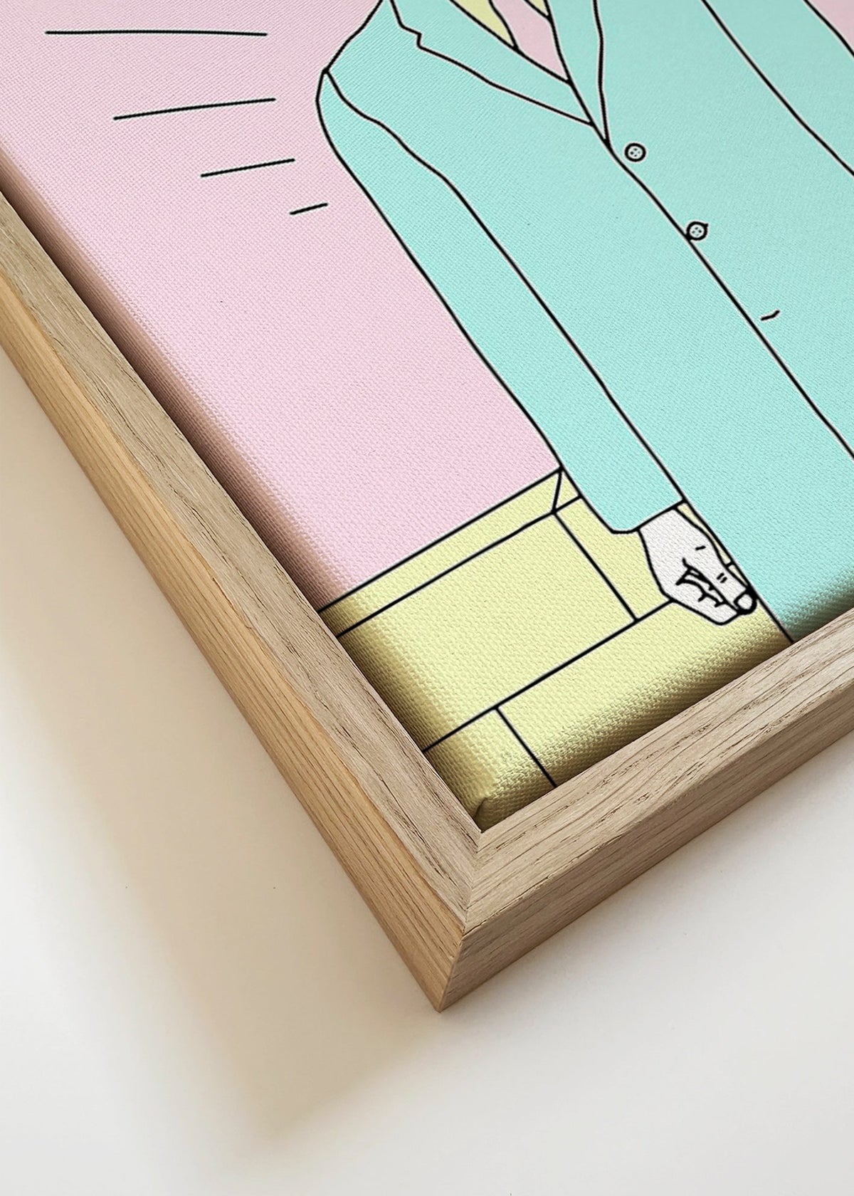 Surrealistische illustratie van een man met appel – Canvas detail