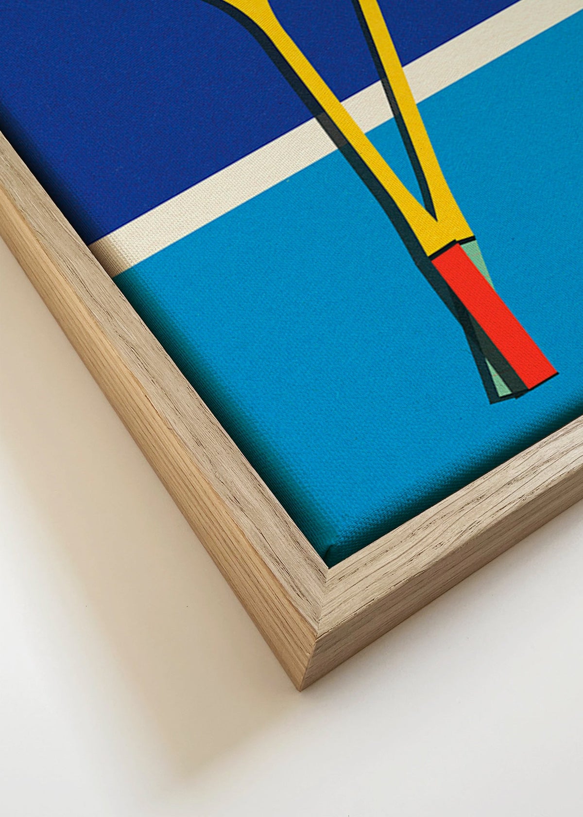 Sportkunst met gele badmintonrackets – Canvas detail