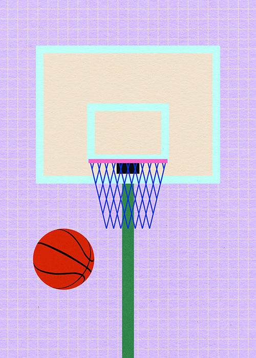 Sportkunst basketillustratie met ring