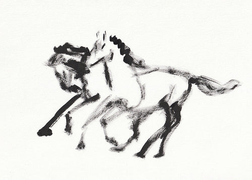 Inkt paarden kunstwerk
