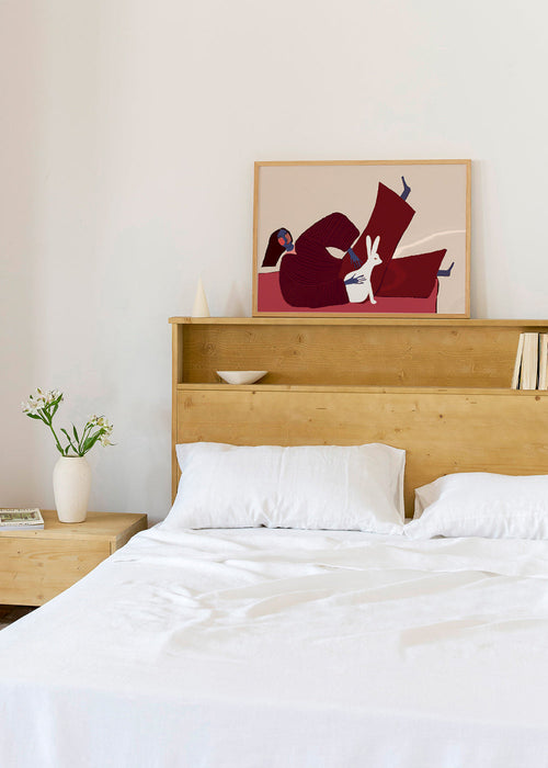 Illustratie van liggende figuur met konijn – Product1