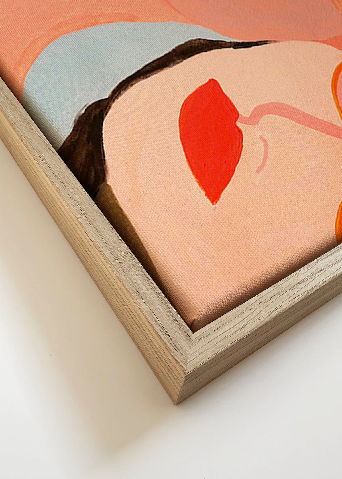 Illustratie met drie kleurrijke gezichten – Canvas detail