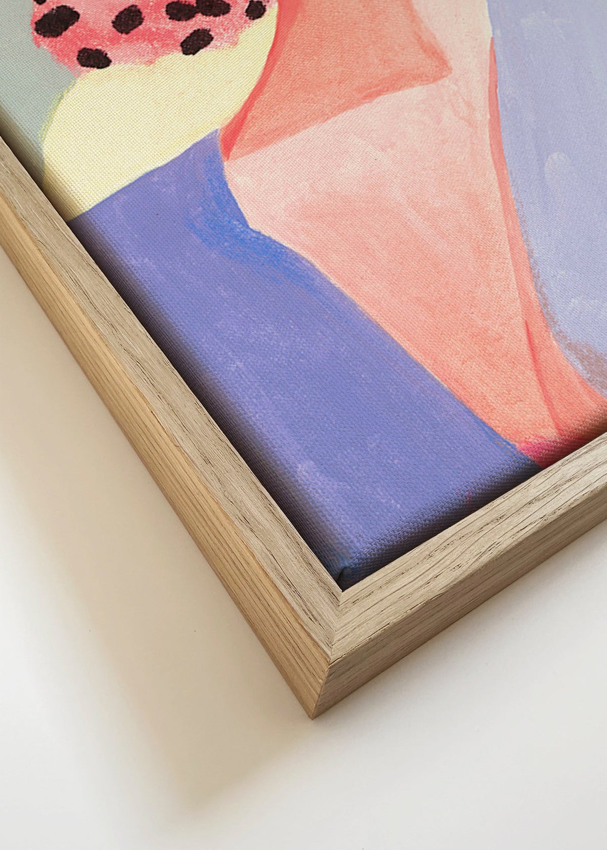 Vrouwelijke illustratie met rode lippen – Canvas detail