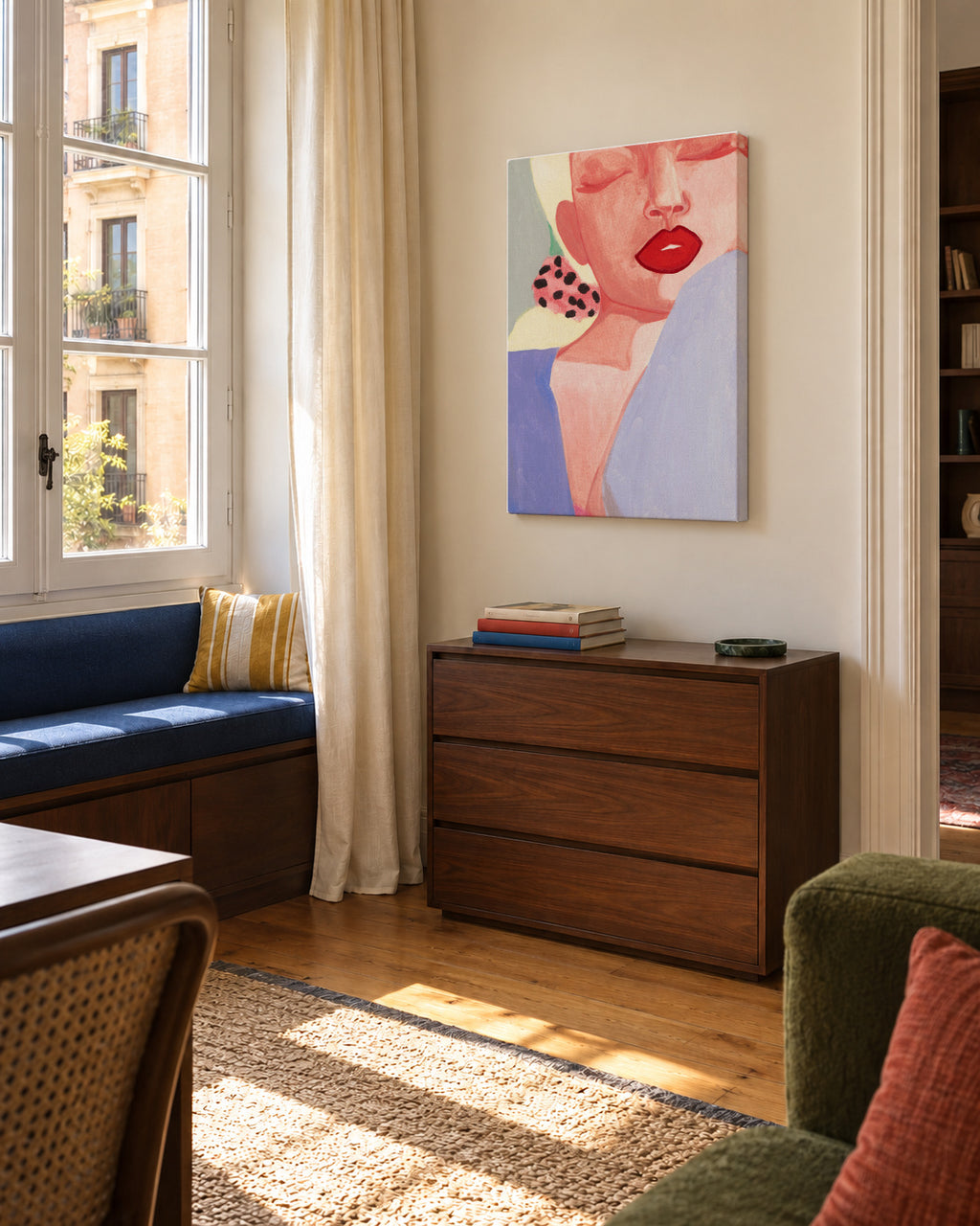 Lune2 - Unframed canvas in an interior