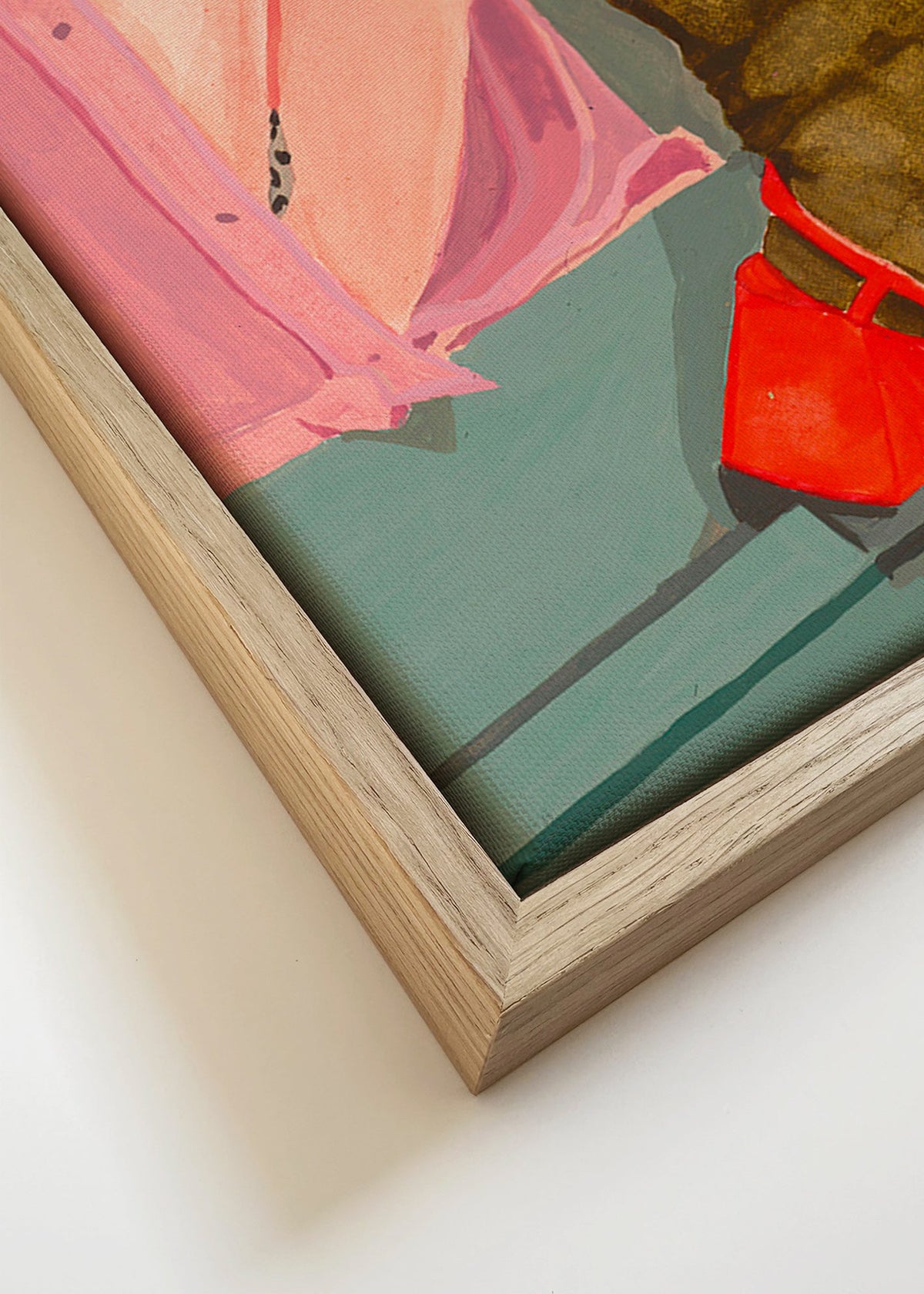 Illustratie van benen met rode schoenen – Canvas detail