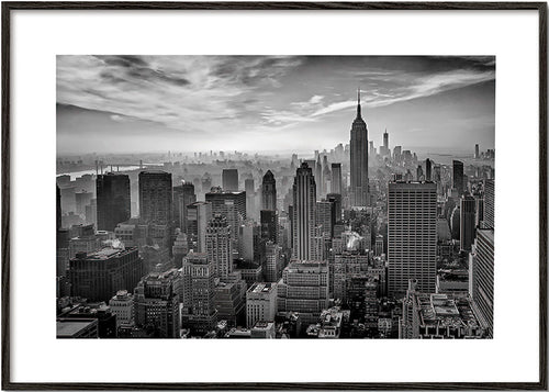 Keuken kunst Manhattan skyline zwart-wit – Black Frame