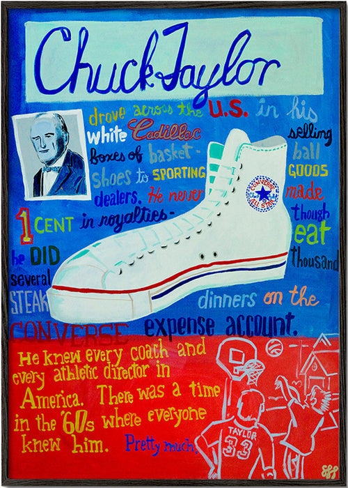Sportkunst Chuck Taylor sneaker poster – Black Frame