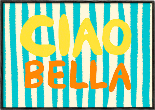 Ciao Bella typografische illustratie – Black Frame
