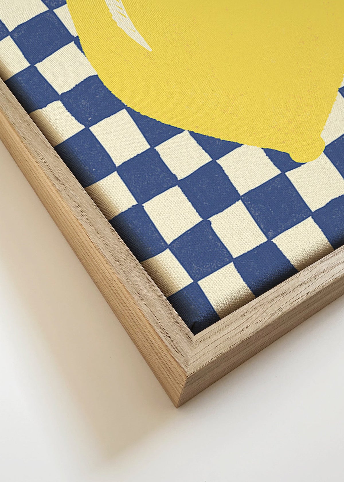 Keuken kunst: citroenillustratie op dambord – Canvas detail