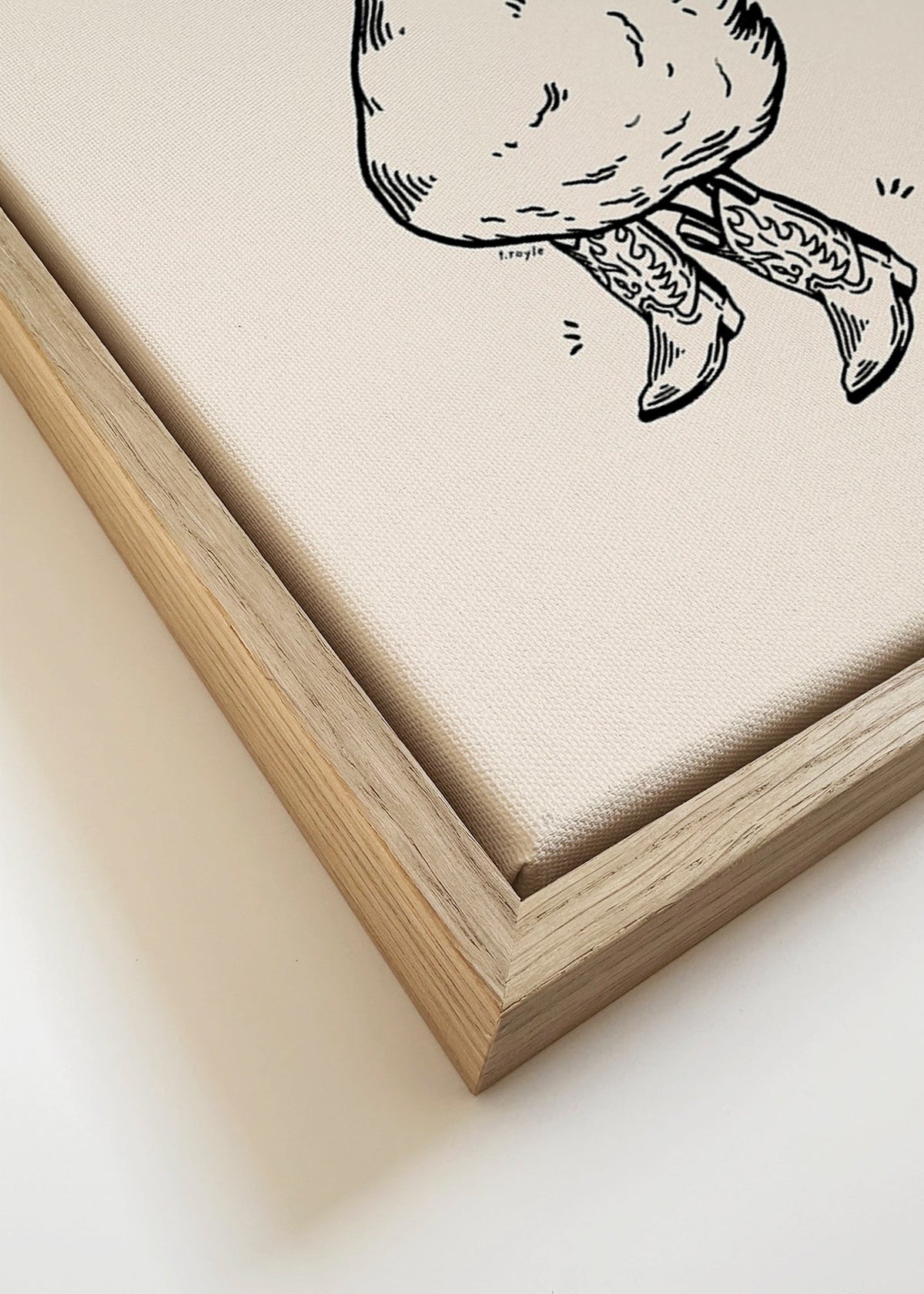 Eend in cowboystijl illustratie – Canvas detail