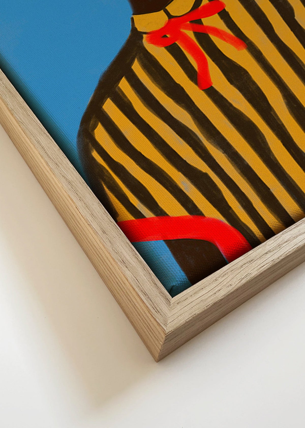Illustratie van figuur met hoed en strepen – Canvas detail