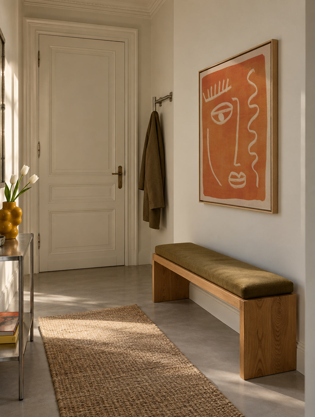 Abstract Face Portrait - Framed canvas in an interior