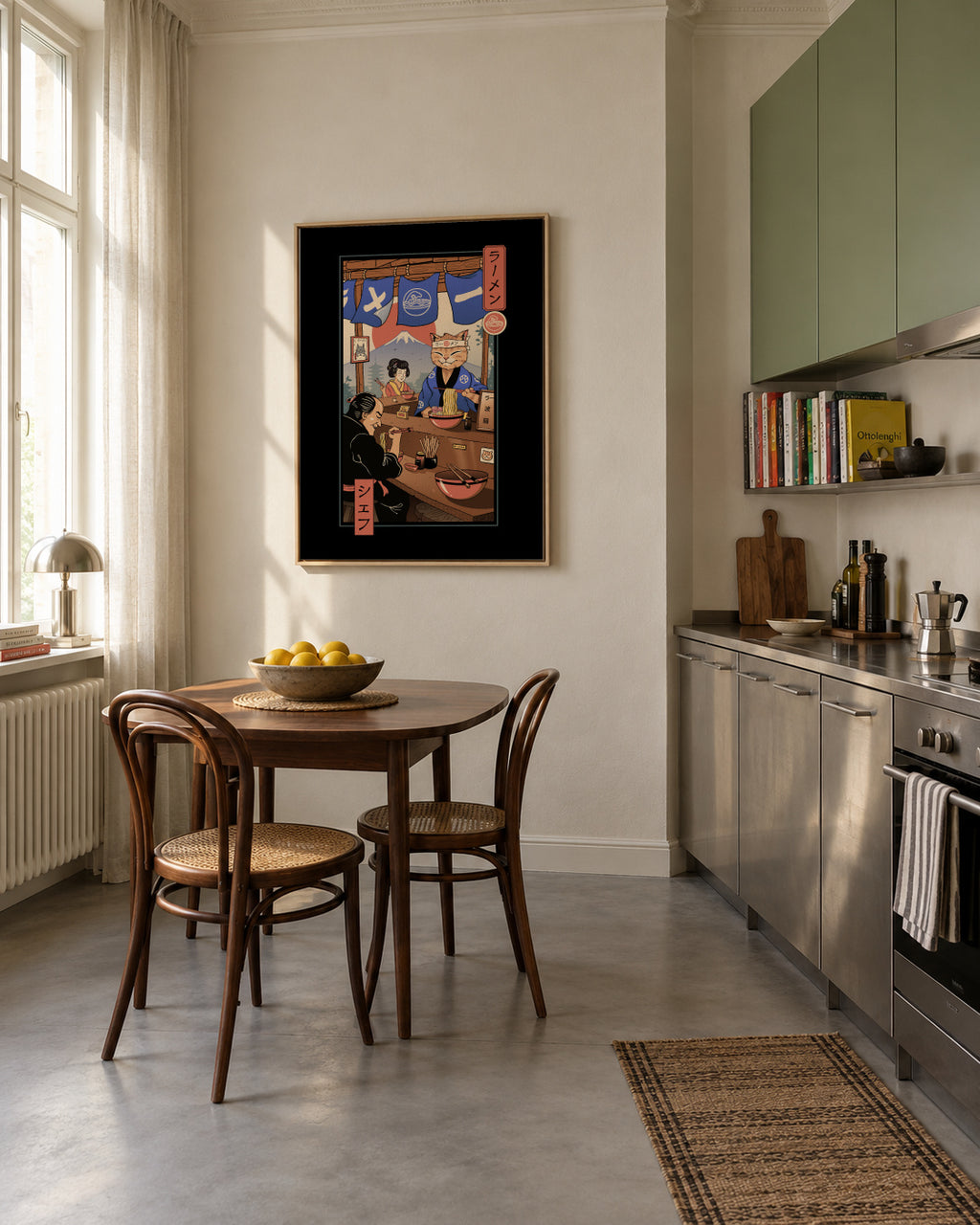 Ramen Meowster - Framed canvas in an interior