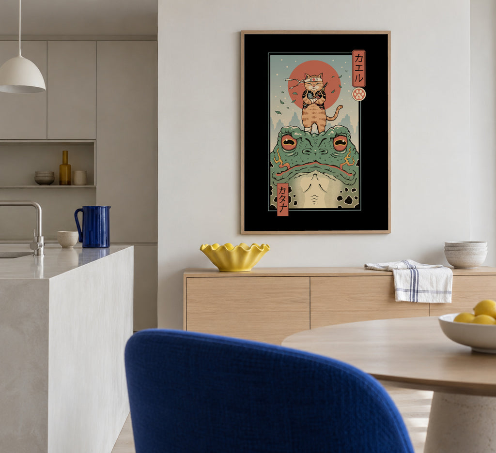 Catana and the Big Frog By Vincent Trinidad Art - Framed poster in an interior